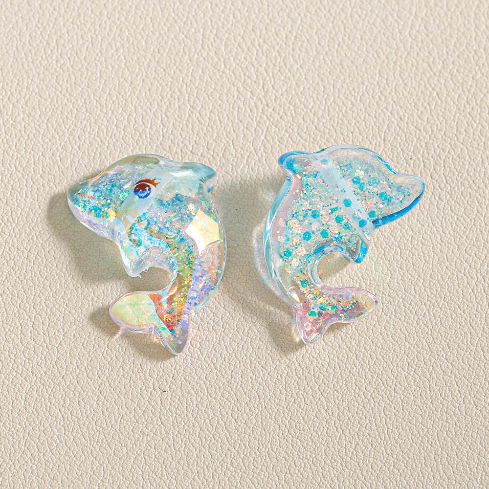 Gradiente Xingyao dibujos animados transparente resina chapa a través de agujeros beads diy accesorios de joyería a granel