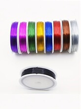 手工DIY软细铁丝0.3mm 0.4mm 0.5mm勾毛线玫瑰花材料彩色扎丝