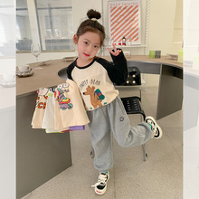 韩版童装2023春秋儿童打底衫男女童卡通印花t恤一件代发中小童