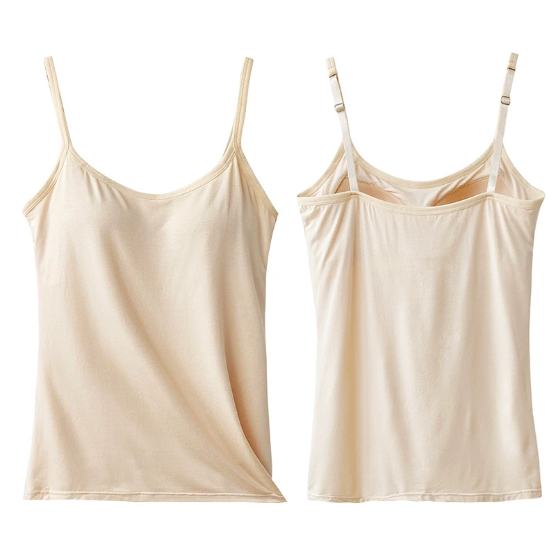 Удлинённая облегающая майка (camisole) женская с вшитыми чашками, больших размеров M–3XL