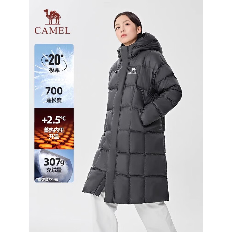 Camel Outdoor down Jacket New Men and Women Couple Same Style Waterproof and Windproof Long Over-The-Knee Outdoor Bread Jacket Wholesale