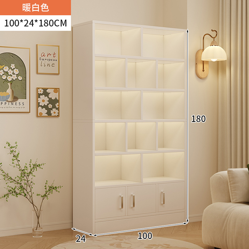 Estante de libros doméstico moderno y simple almacenamiento de suelo integrado contra la pared armario de almacenamiento sub-salón de estar mostrador de libros