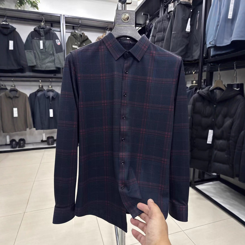 [Yajia] Contains Sheep Wool, Business Casual Long-Sleeved Shirt, Skin-Friendly and Comfortable Brand Withdrawal Label 23Ck007