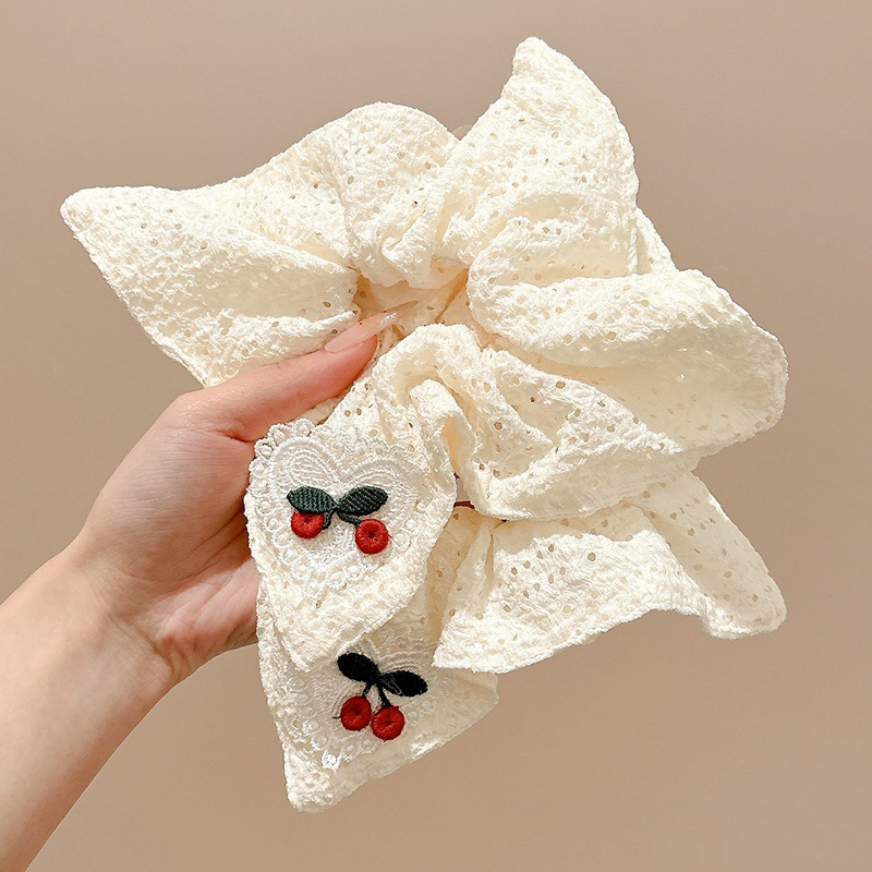 Lace Cherry toallas anillo de cabello de intestino 2025 nuevo estilo de alto nivel de cabello de cabello cuerdas de cabello adornamiento de cabello de niña dulce