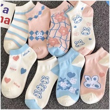 儿童袜子棉女童日系可爱卡通韩版短袜春季女孩宝宝童袜透气船袜