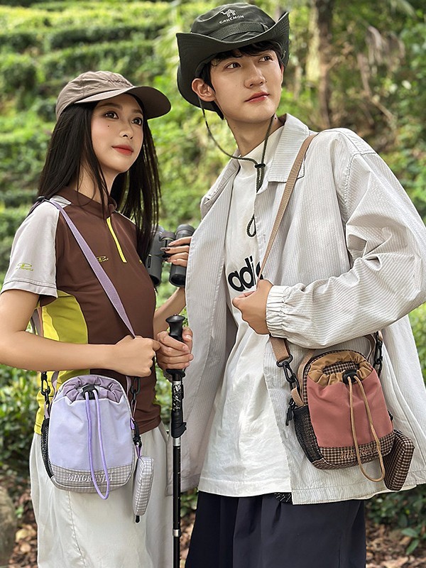 夏天夏季休闲尼龙水壶包包女2025新款超火户外运动斜挎水杯手机包|undefined
