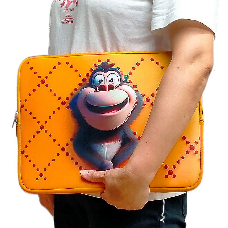 Big Mouth Monkey Apple 14inch Diving Material Laptop Bag Weird Monkey Neoprene Tablet Liner Bag