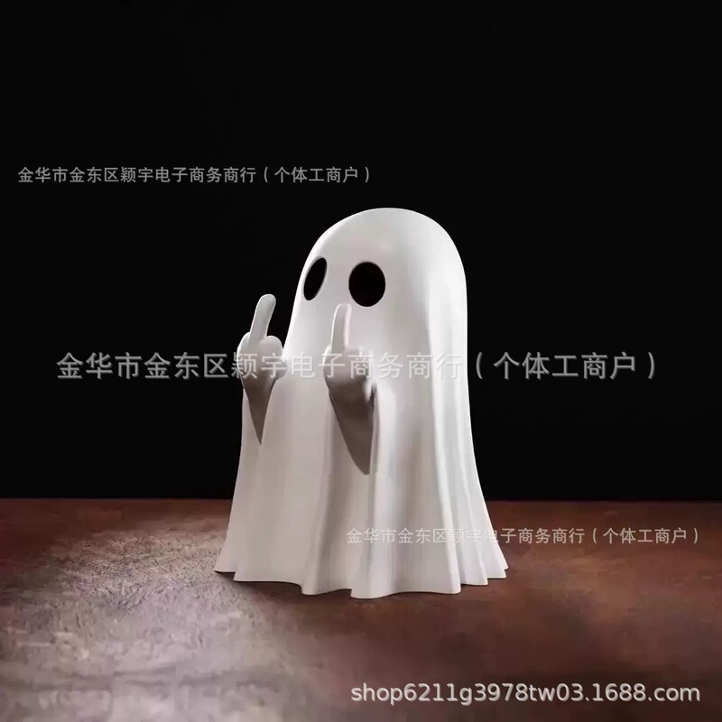 跨境万圣节小幽灵摆件创意家居装饰可爱幽灵桌面小摆件树脂工艺品|undefined
