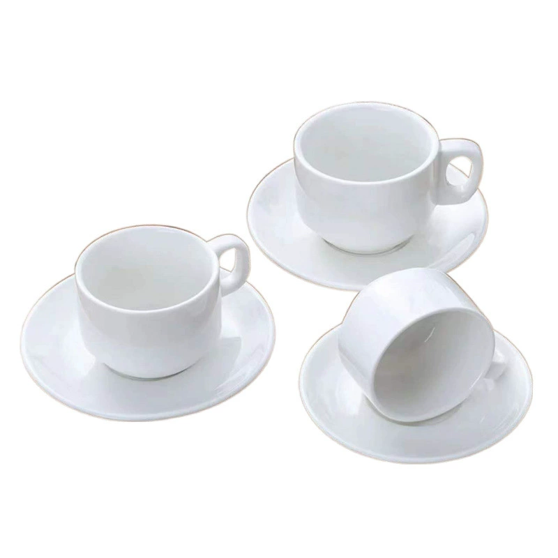 Белый утолщённый керамический набор кофейных чашек Sawada Latte, итальянский концентрат, простая большая чашка, фабричная