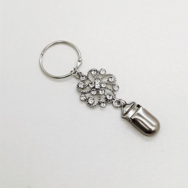 모자 클립 모조 다이아몬드 꽃