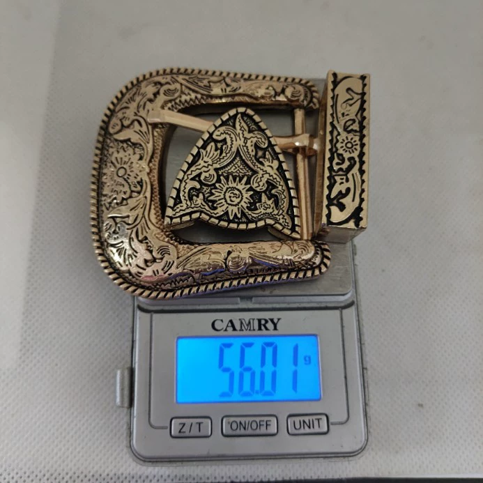 Ethnic retro metal belt, buckle, set, European style, 3 piece set