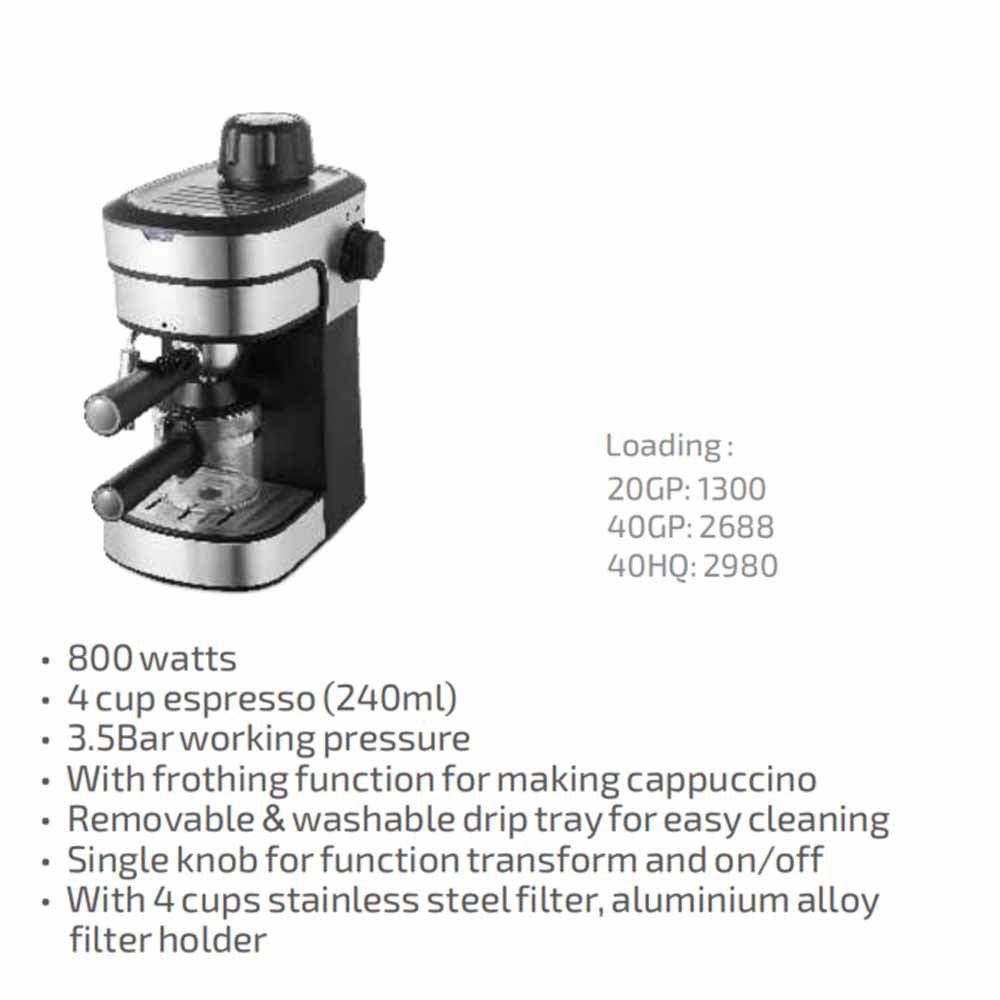 3.5bar máquina de café semiautomática italiana, máquina de café comercial doméstica transfronteriza, extracción de vapor, espuma de leche