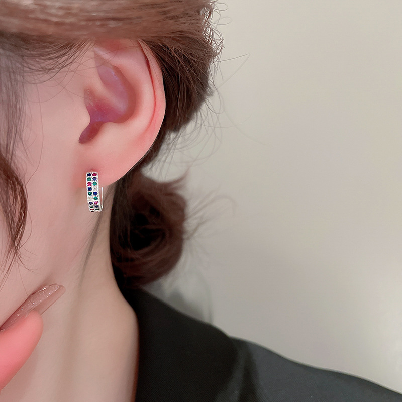 Simple Style Heart Shape Copper Plating Zircon Earrings 1 Pair