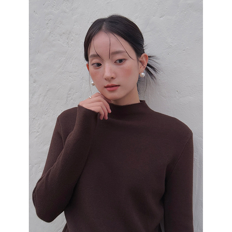 【命を守る一体パイル7色】歌铭半高襟インナーシャツ冬新作ニットセーターJ547B