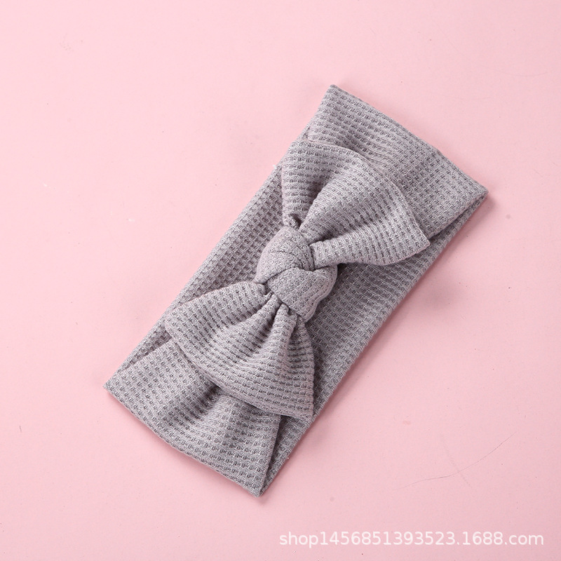 Tocado para bebé, diadema tipo waffle de lana, arco de punto, banda de pelo para niños, venta al por mayor para comercio exterior.