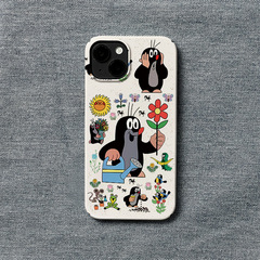 ins卡通鼴鼠全包菲林殼適用蘋果14pro手機殼13promax/12/11/x硬殼