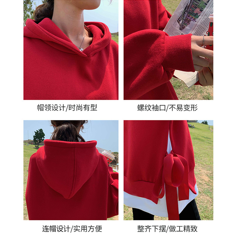 Pregnant Women's Red Sweater Spring Clothing Autumn Fashion Foreign Style Top 2022 New Year's New Festive Suit