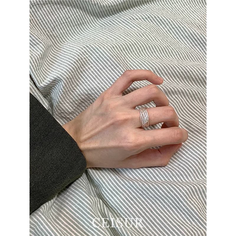 中古戒指小众时尚设计轻奢复古高级感食指戒情侣对戒指环百搭款|undefined