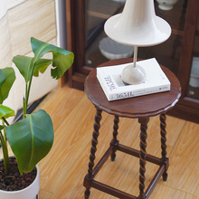 实木中古边几法式沙发客厅桌子美式床头角几复古小茶jω