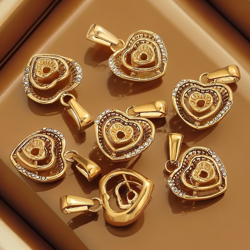 Nuevo acero inoxidable galvanoplastia al vacío transfronteriza color de cristal de diamante colgante accesorios de joyería DIY