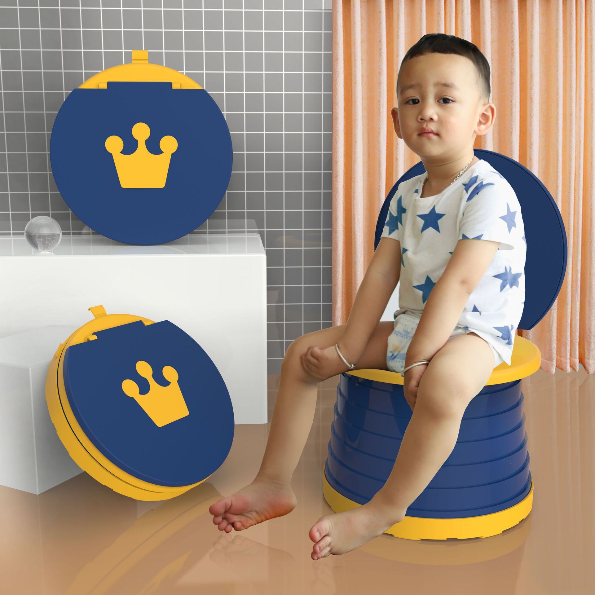 Folding Small Toilet Children's Baby Travel Car Toilet Outdoor Portable Children's Folding Toilet Stool