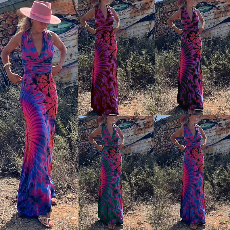 Ethnic Style Printing Maxi Dresses Cotton Backless Regular Dress Maxi Long Dress Dresses display picture 1