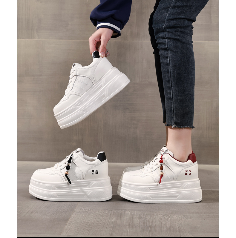 Giày sneaker nữ đế dày trắng siêu nhẹ tăng chiều cao HY9856 — đen chi tiết 17