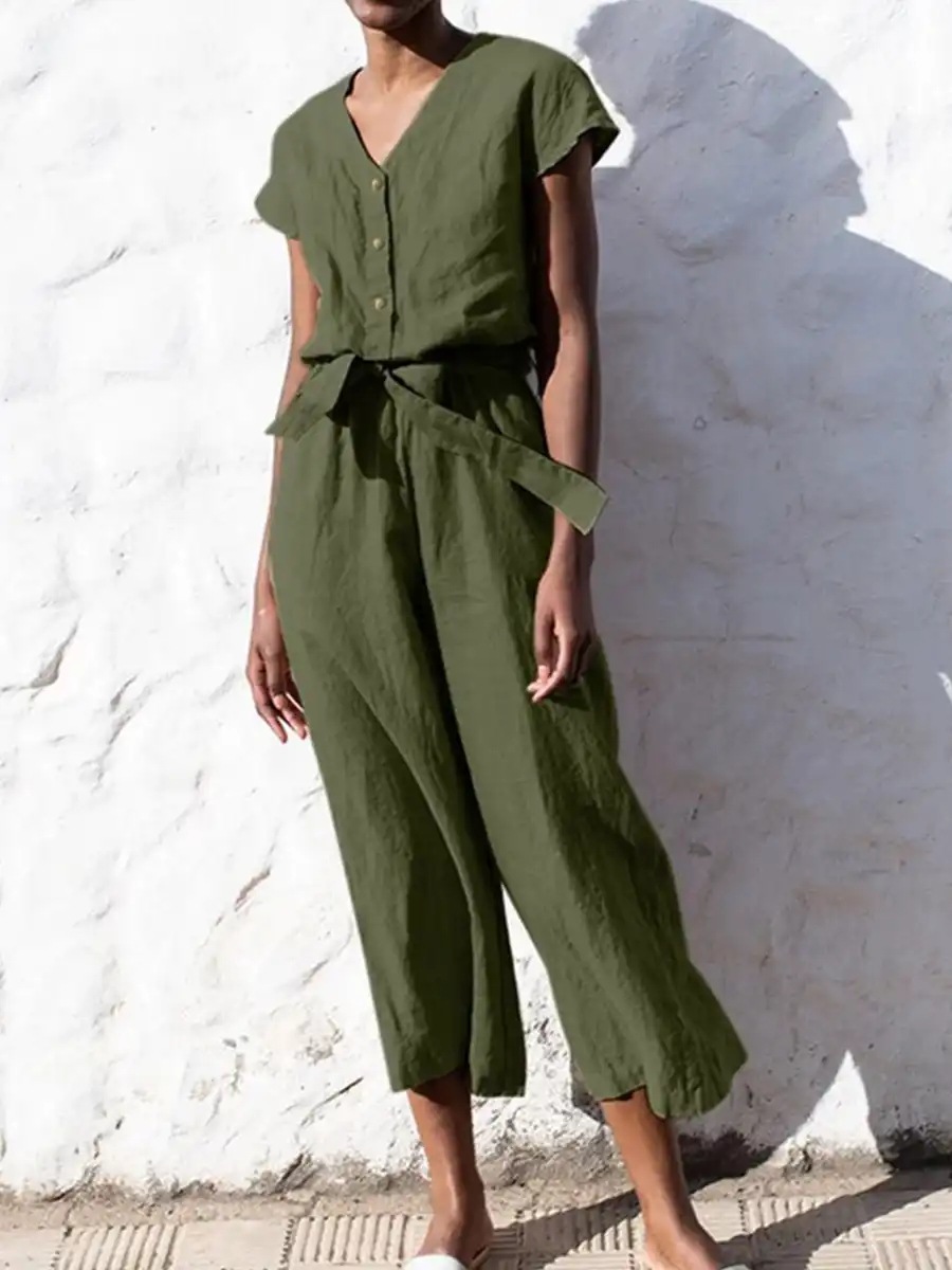 Women's Daily Casual Solid Color Ankle-length Jumpsuits display picture 1