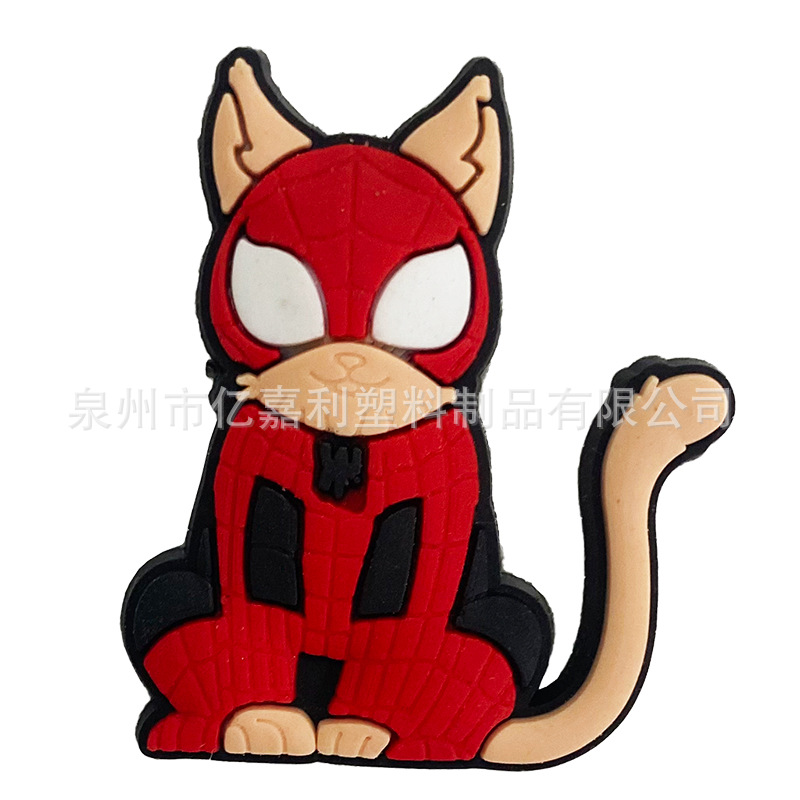 Superhéroe Spider-Man serie Anime agujero zapatos accesorios de jardín zapato flor accesorios de DIY Flor de zapato extraíble