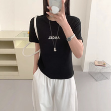 X231字母刺绣T恤女2026夏季韩系ins风简约时尚休闲百搭T恤女短袖