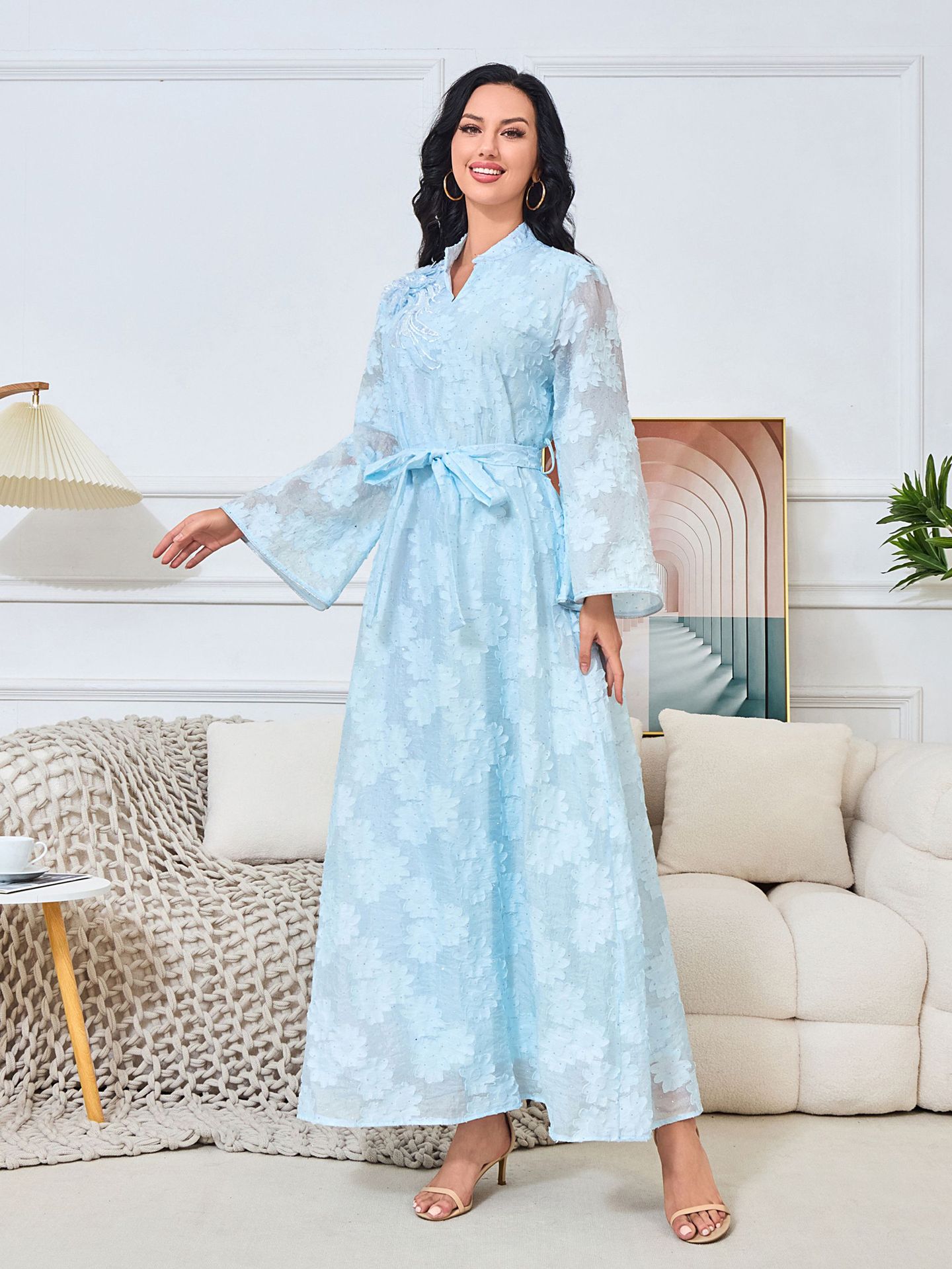 MT059 European And American Cross-border Women's Clothing, Foreign Trade Middle Eastern Apparel, Jacquard Elegant Abaya,_ecoleips.com
