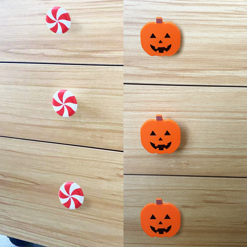 Pumpkin Door Knobsカボチャドアハンドル保護カバーキャビネット引き出し取っ手ハロウィーン装飾|undefined