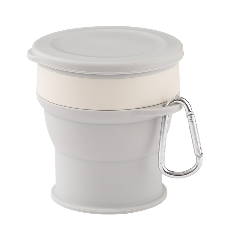 Taza de bolsillo de viaje portátil al aire libre, taza de agua deportiva telescópica plegable de silicona, taza plegable de lavado de gran capacidad