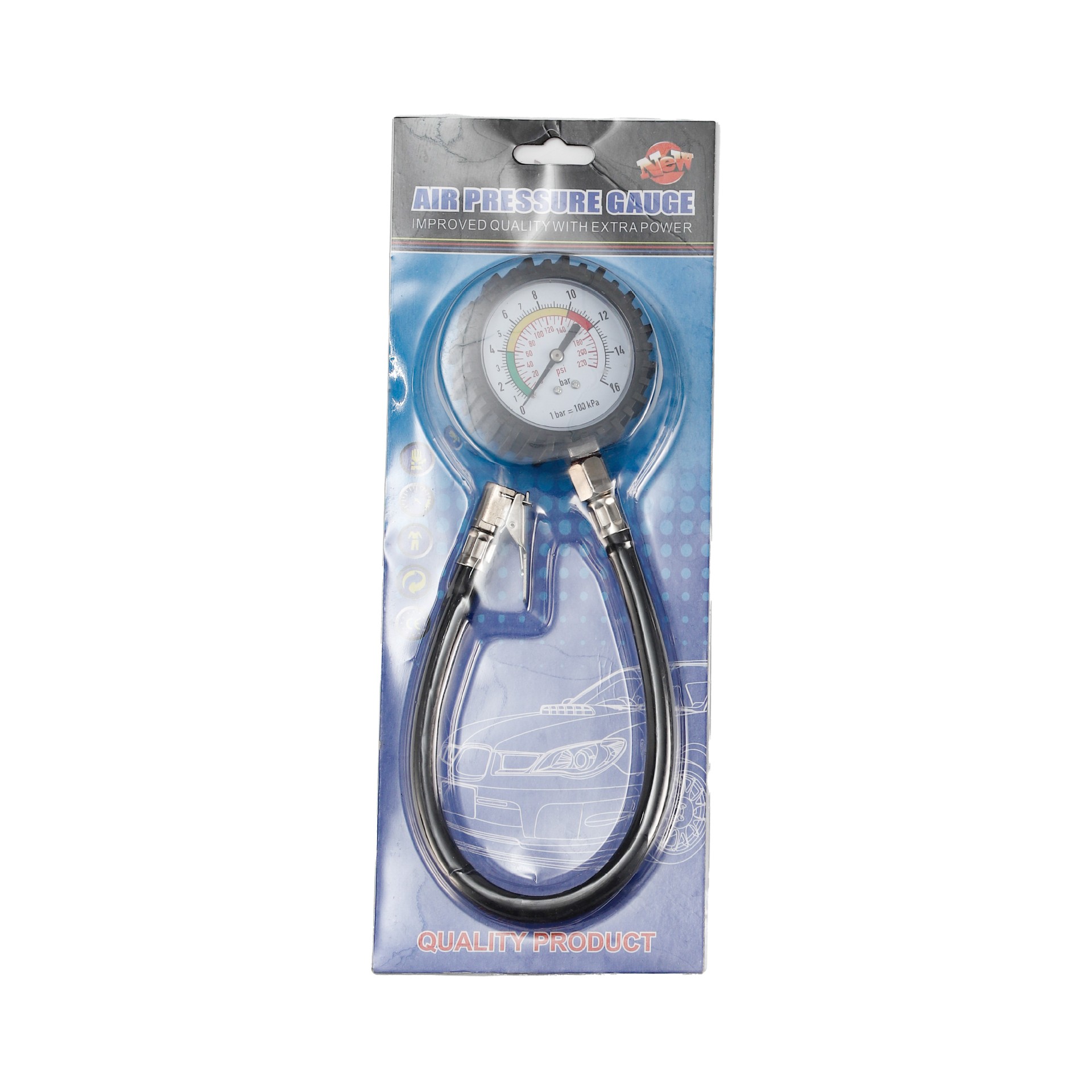 New High-Precision Tire Pressure Gauge with Tube for Measuring Car Tire Pressure, Oil-Immersed Tire Pressure Gauge, and Air Inflation Gauge