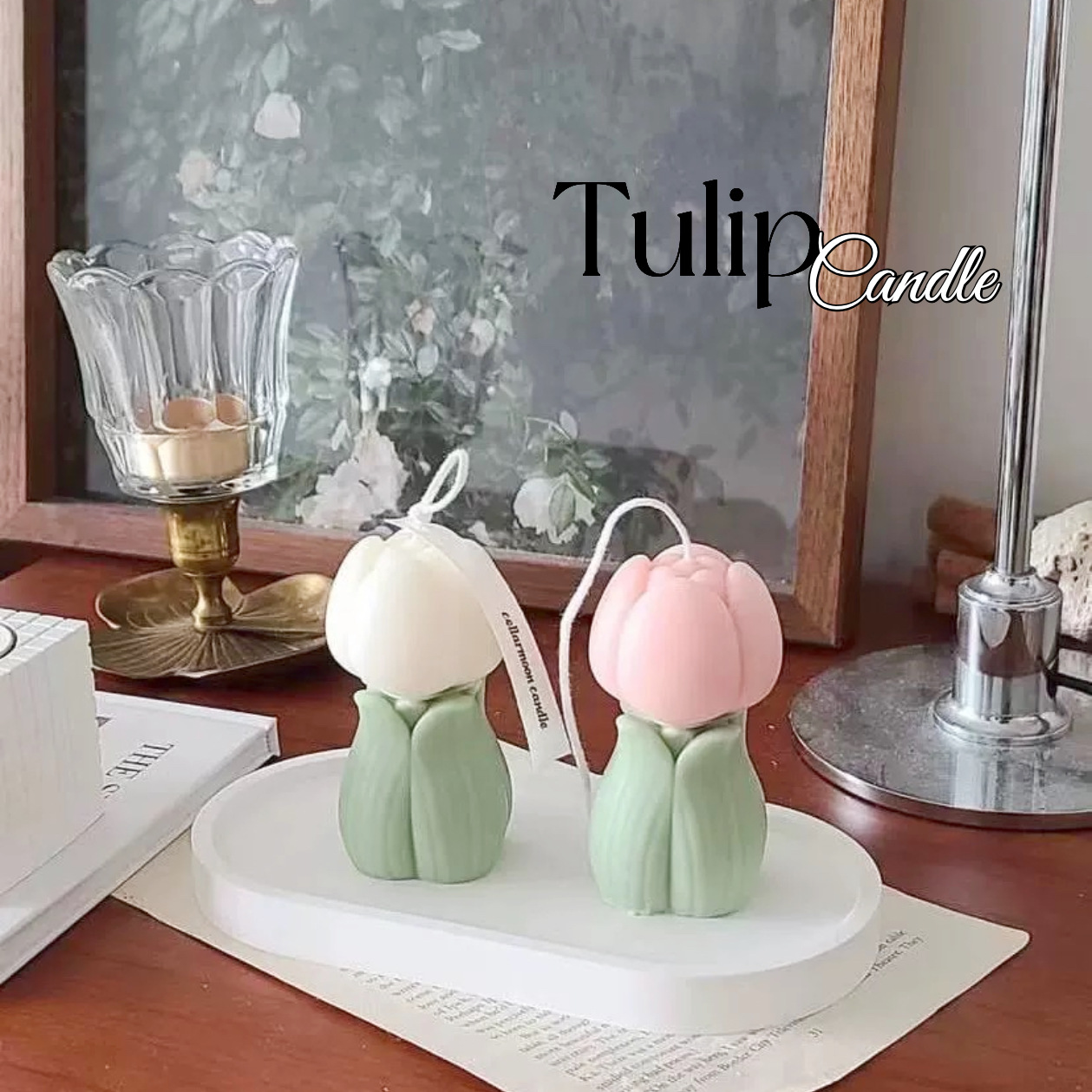 Vela de fragancia de tulipán delicada pequeña vela de aromaterapia transfronteriza regalo de boda