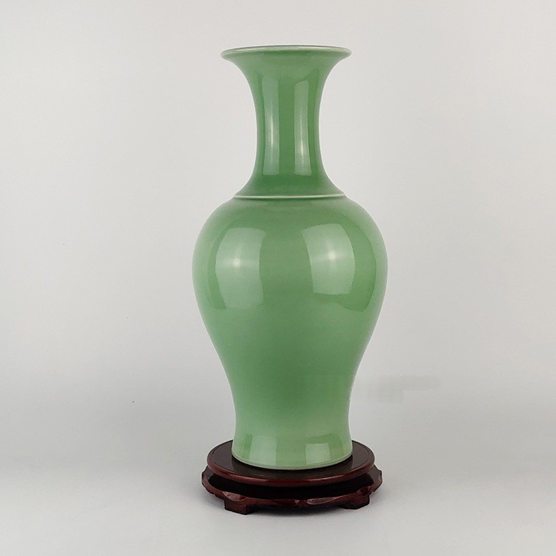 景德镇青釉双耳瓶景德镇瓷器古董收藏古玩家居客厅复古一件代发