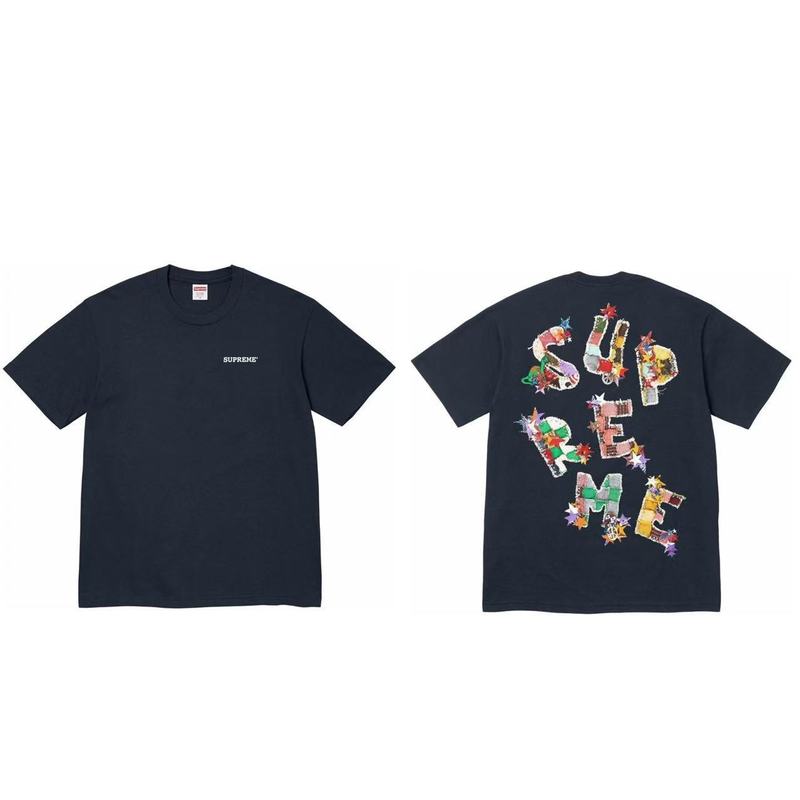 クロスボーダーファッションとトレンディなシュプリームレタープリントラウンドネック半袖ユニセックスストリートファッションTシャツドロップシッピング|undefined
