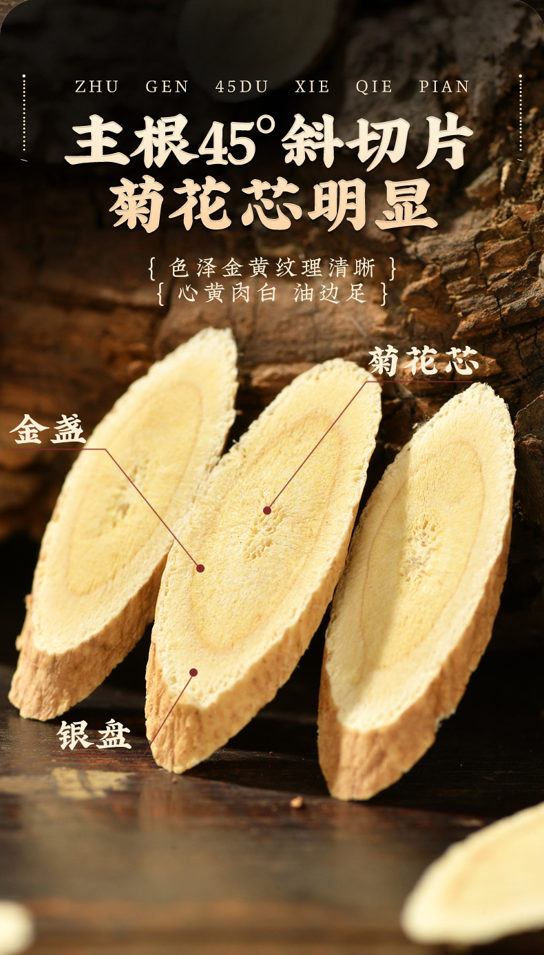 Dried Astragalus Root Slices Huangqi 500g Premium Northern Bei Qi Herbal Decoction Pieces specifications