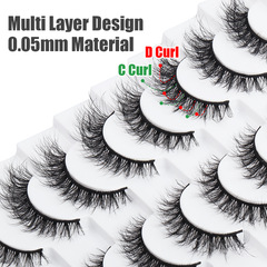 歐美跨境新品9對裝炸毛眼睫毛假睫毛濃密仿真卷翹短款睫毛批發