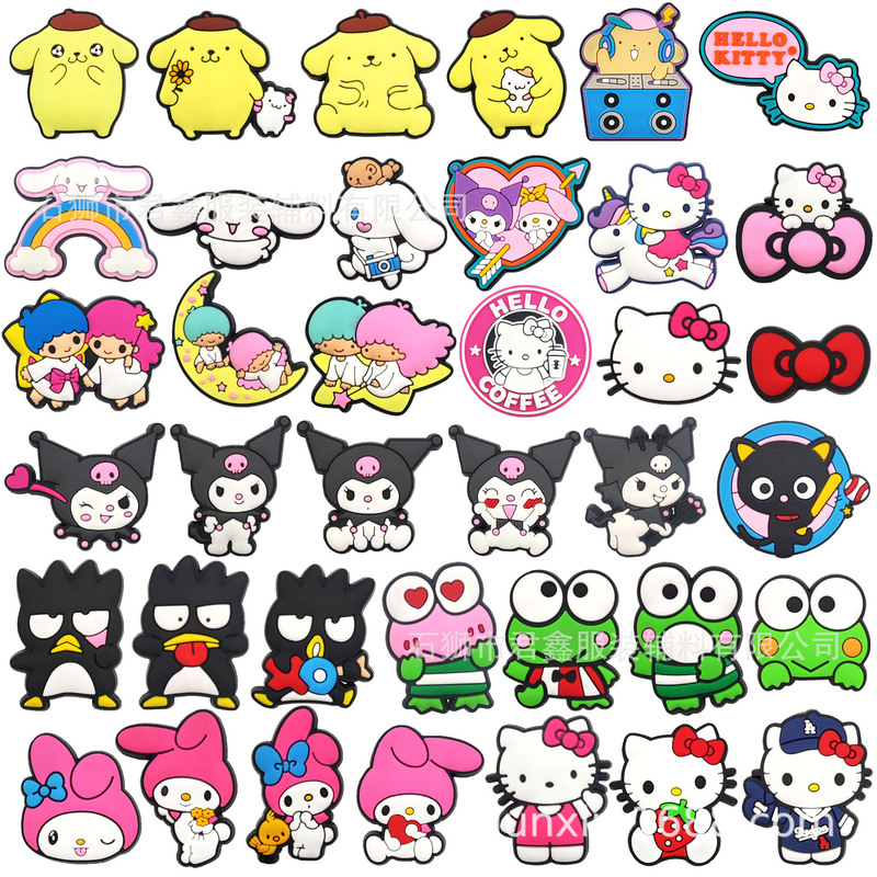 New in stock Cute Cartoon Hello Kitty Big Ear Dog melody Sanrio Cross-border Foreign Trade in stock Shoe Buckle Shoe Flower