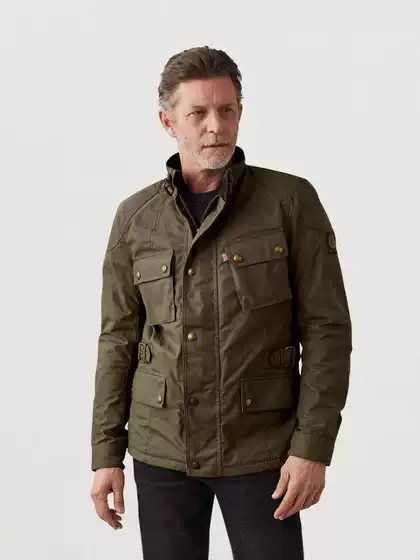 Men's Vintage American Hunting Jacket Multi-Pocket Corduroy Trim Tailored Coat