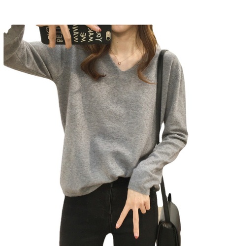 Multi-color basic loose slimming collared sweater for women, soft and waxy comfortable long-sleeved bottoming shirt, versatile top