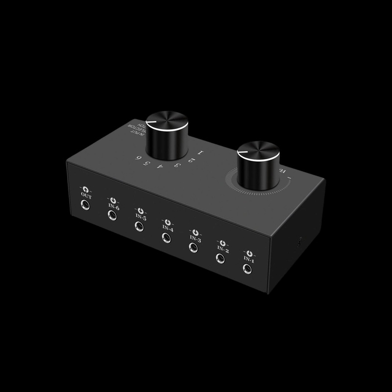 3.5mm stereo R/L left and right channel audio 6 in 1 out switcher 6 in 1 out amplifier