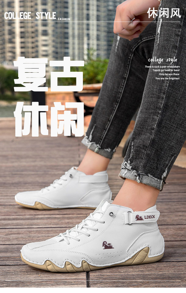 Bốt Martin nam cổ cao dáng bạch tuộc, giày bốt ngắn da lộn gót bằng — C8008 kaki, C8008 màu xám, C8008 màu đen, F8008 màu hồng chi tiết 2