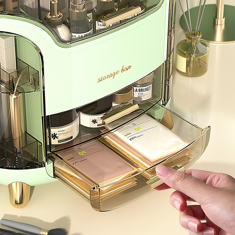 Caja de almacenamiento de cosméticos de gran capacidad nueva caja de almacenamiento de escritorio a prueba de polvo lápiz labial cuidado de la piel tocador Internet celebridad almacenamiento rack