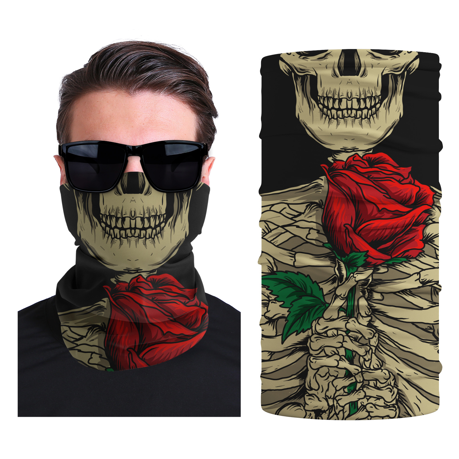 Xun hui transfronterizo media cara cráneo bufanda mágica sombrilla de viaje al aire libre máscara de equitación cuello de protección uv