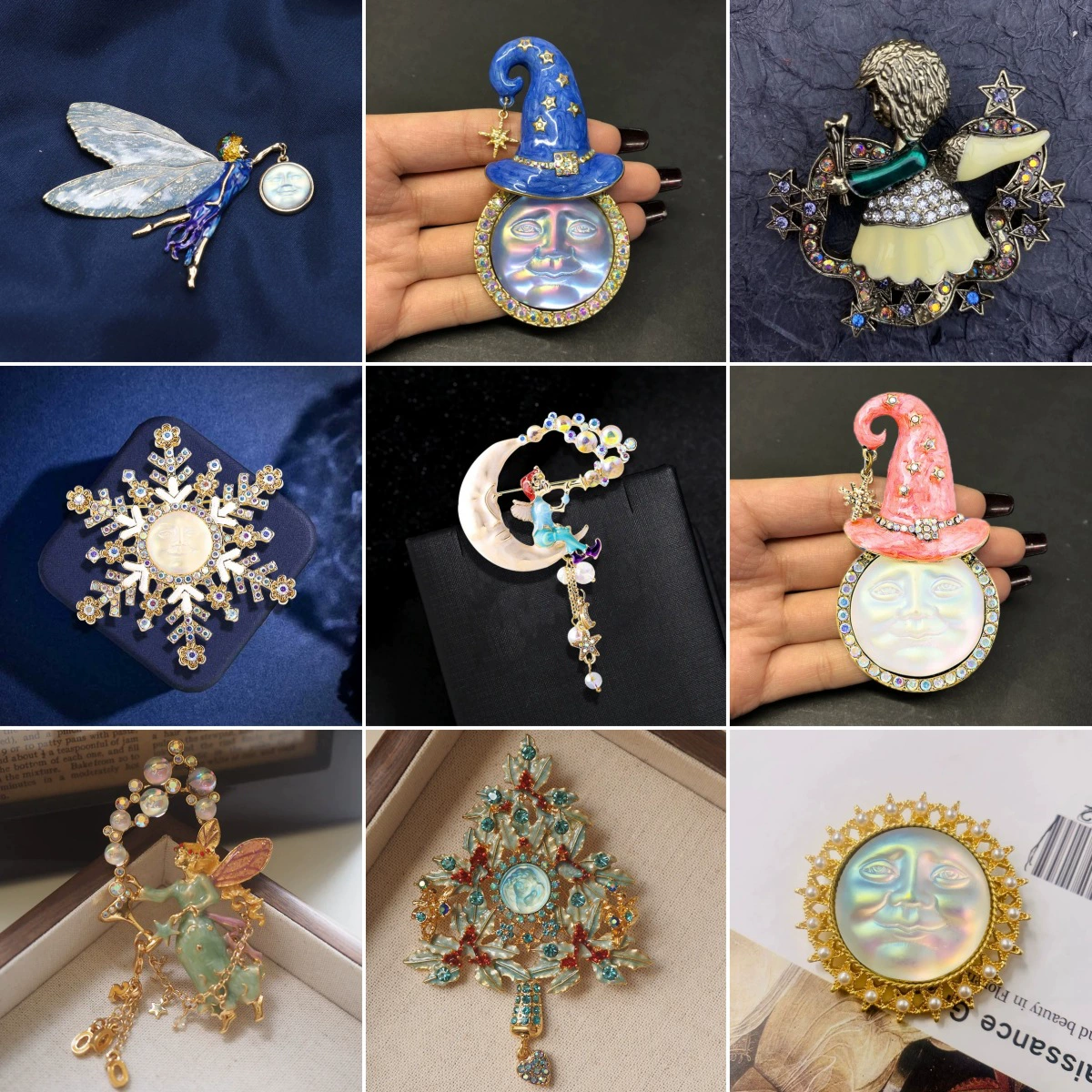 Retro brooch, pendant solar-powered, pin, decorations