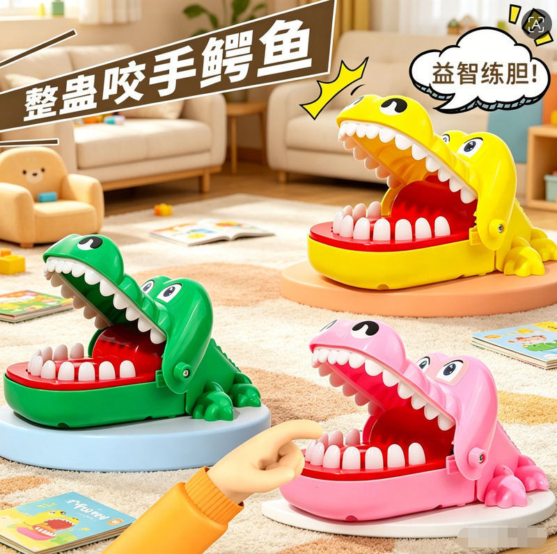 Crocodile Biting Finger Lucky Tooth Pressing Interactive Stress Relief Toy for Kids, Parent-Child Prank Pressing Toy for Stress Relief for Children Crocodile Biting Finger Lucky Tooth Pressing Interactive Stress Relief Toy for Kids, Parent-Child Prank Pressing Toy for Stress Relief for Children