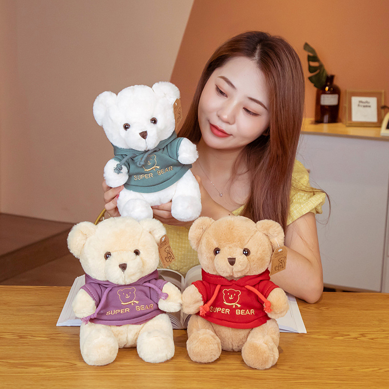 Lindo oso de peluche abrazo oso muñeca de peluche suéter de juguete muñeca de oso Ragdoll máquina de agarre Lanzamiento de boda