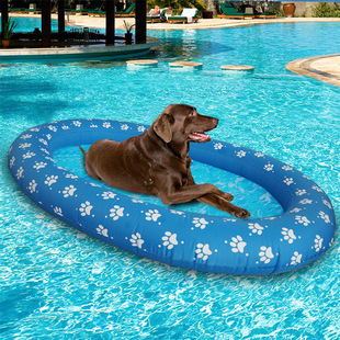Inflatable pet floating row environmental protection PVC water pet floating row with cloth cover dog floating mat pet summer supplies